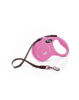 FLEXI Lesă New Classic S bandă 5 m roz S până la 15 kg