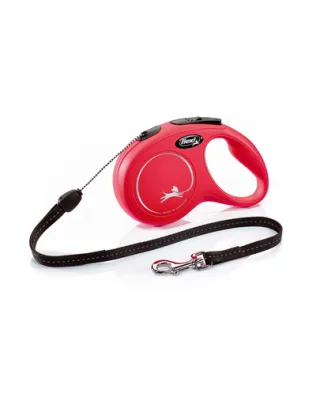 FLEXI New Classic lesa automata cu sir pentru caini, rosu, marimea S, 8 m