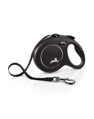 FLEXI New Classic lesa automata cu banda pentru caini, negru, marimea L, 5 m