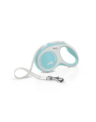 FLEXI New Comfort lesa automata cu banda pentru caini, albastru deschis cu alb, marimea S, 5 m