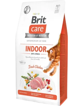 BRIT Care Cat Grain-Free Indoor Anti-Stress hrana uscata pisici, hipoalergenica, fara cereale, cu pui  2 kg