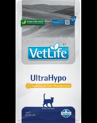 FARMINA Vet life Ultrahypo Cat 2 kg hrană pisici cu alergii, cu pește