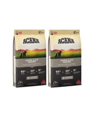 ACANA Light &amp; Fit Dog hrana uscata caini adulti supraponderali 4 kg (2 x 2 kg)