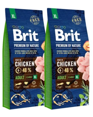 BRIT Premium By Nature Adult Extra Large XL hrana uscata caini adulti de talie foarte mare 30 kg (2 x 15 kg)