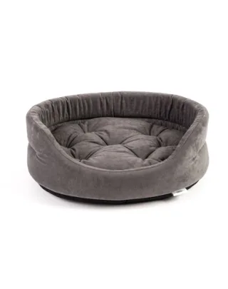 FERA Pat oval cu perna pentru caini, gri, Marime L: 66 x 55 x 17