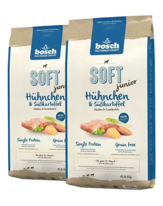 BOSCH Soft Junior Hrana uscata cu pui si cartofi dulci pentru cainii junior 25 kg (2 x 12,5 kg)