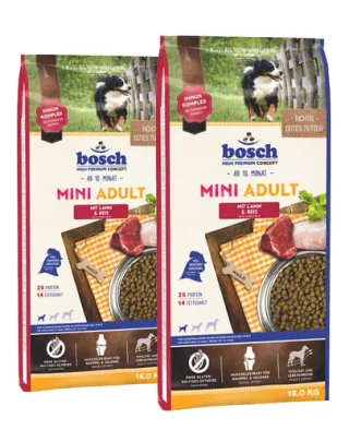 BOSCH Hrana uscata pentru caini adulti de talie mica, cu miel si orez  30 kg (2 x 15 kg)