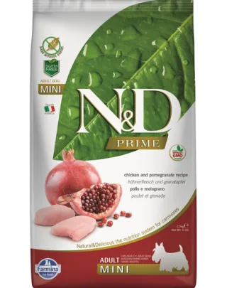 FARMINA N&amp;D Adult Mini Sac hrana uscata caini talie mica, cu pui și rodie 7 kg