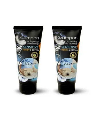 FREXIN Sensitive Sampon cu balsam pentru catelusi , miere si bumbac  2x220 g