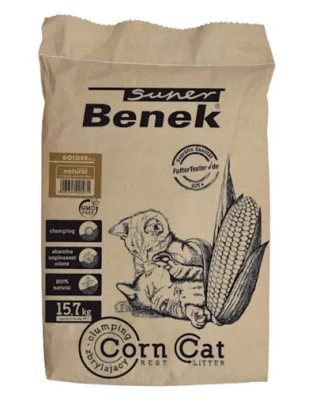 BENEK Super Corn Cat Golden Asternut din porumb pentru litiera 25 l