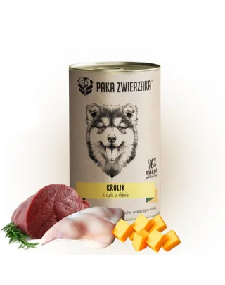 PAKA ZWIERZAKA Hrana umeda pentru caini, cu iepure si mistret 400 g
