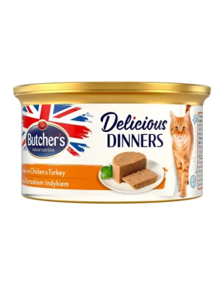 BUTCHER'S Classic Delicious Dinners mousse cu curcan 85 g