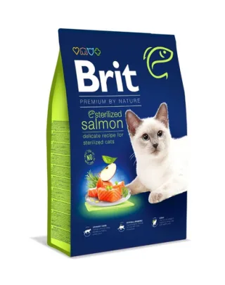 BRIT Cat Premium by Nature Sterilised salmon Hrana uscata pentru pisici sterlizate, cu somon 8 kg