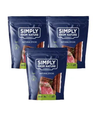 SIMPLY FROM NATURE Recompense Sticks pentru caini, cu vita 3 x 7 buc