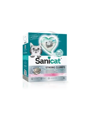 SANICAT Strong Clumps nisip litiera pisici, din bentonita, alb 10 L
