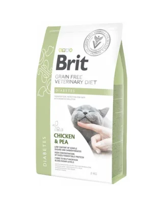BRIT Veterinary Diets Cat Diabetes Dieta veterinara pentru pisici cu diabet, cu pui si mazare 2 kg