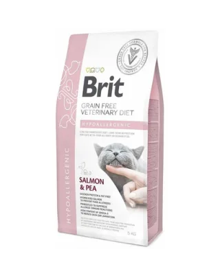 BRIT Veterinary Diets Cat Hypoallergenic Dieta veterinara pentru pisici cu alergii si probleme deramatologice 5 kg