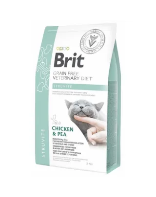 BRIT Veterinary Diets Cat Struvite Dieta veterinara pentru pisici adulte cu probleme ale tractului urinare inferior 2 kg