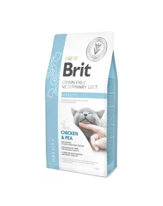 BRIT Veterinary Diets Cat Obesity Dieta veterinara pentru pisici adulte supraponderale, cu pui si mazare 5 kg