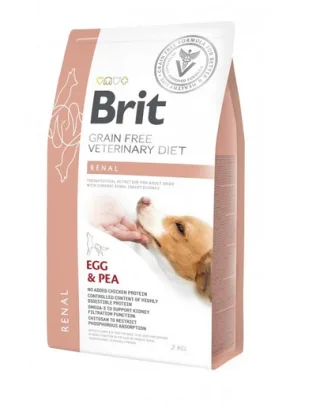 BRIT Veterinary Diets Dog Renal Dieta veterinara pentru caini adulti cu insuficienta renala, cu oua si mazare 2 kg