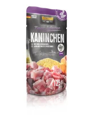 BELCANDO Finest Selection hrana umeda pentru caini, cu iepure cu mei si cartof dulce, talie XS-M, 125 g