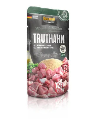 BELCANDO Finest Selection hrana umeda pentru caini, curcan cu amarant si mazare, talie XS-M, 125 g