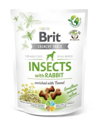 BRIT Care Dog Crunchy Crakcer Insect&amp;Rabbit Recompense pentru caini, cu insecte si iepure 200 g