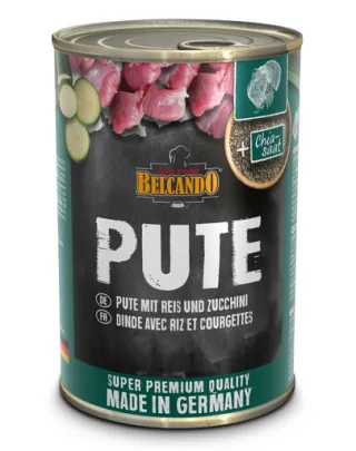 BELCANDO Super Premium hrana umeda caini, cu curcan si orez 400 g