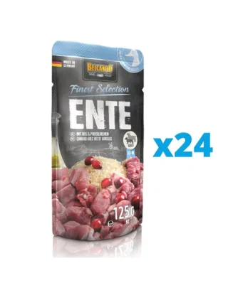 BELCANDO Finest Selection hrana umeda pentru caini, cu rata cu orez si merisoare de munte 24x125 g