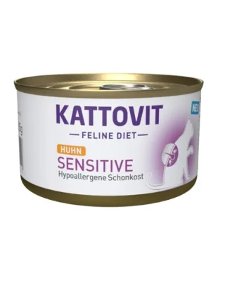 KATTOVIT Feline Diet Sensitive Chicken hrana umeda dietetica pentru pisici cu intolerante, alergii alimentare, cu pui 85 g