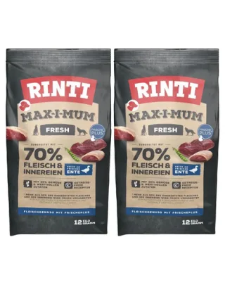 RINTI MAX-I-MUM Duck hrana caini adulti, cu rata 2 x 12 kg