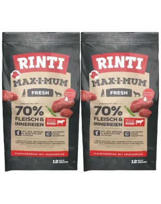 RINTI MAX-I-MUM Beef hrana uscata caini adulti, cu vita 2 x 12 kg