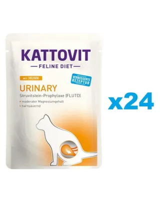 KATTOVIT Feline Diet Urinary hrana umeda dietetica pentru pisici in prevenirea pietrelor struvit, cu pui 24 x 85 g