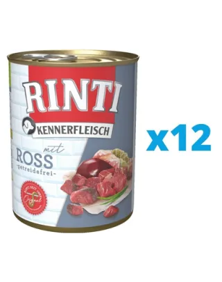 RINTI Kennerfleisch Horse hrana umeda caine 12 x 800 g, cu carne de cal