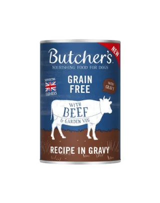 BUTCHER'S Original Recipe in Gravy hrana umeda caini, bucati de vita in sos, conserva 400g
