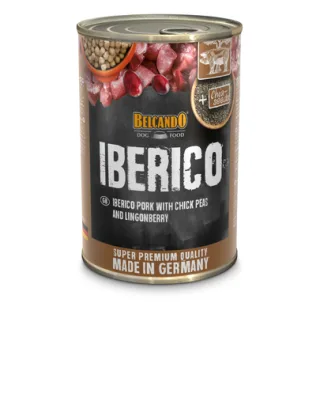 BELCANDO Super Premium hrana umeda pentru caini, porc iberic cu naut si merisoare de munte, 400 g