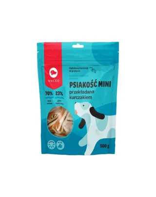 MACED Oase pentru caini acoperite cu pui 10 cm 500 g