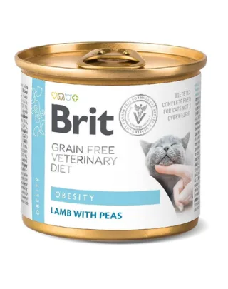 BRIT Vetrinary Diet Obesity Lamb&amp;Pea pisici cu greutate excesiva 200 g hrana umeda