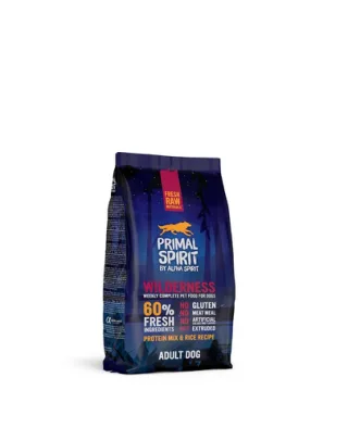 PRIMAL SPIRIT 60% Wilderness 1 kg hrană cu porc pentru câini