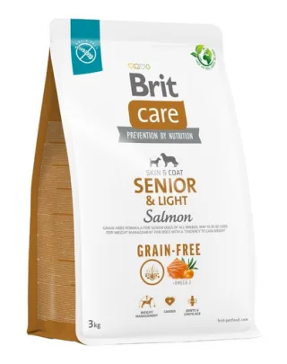 BRIT Care Grain-free Senior&amp;Light 3 kg Hrana uscata pentru caini seniori si cu tendinta de ingrasare, cu somon