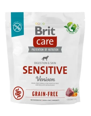 BRIT Care Dog Grain-free Sensitive 1 kg Hrana caini adulti cu intolerante alimentare, cu vanat si cartofi