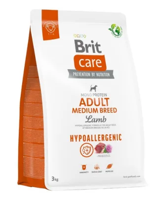 BRIT Care Hypoallergenic Adult Medium Breed 3 kg Hrana caini adulti talie medie, cu miel