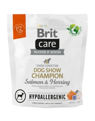 BRIT Care Hypoallergenic Dog Show Champion 1 kg Hrana caini de expozitie, cu somon si hering