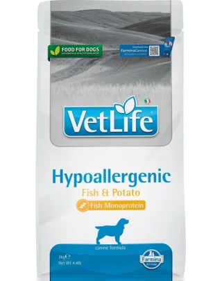 FARMINA Vet life hipo fish &amp; potato dog 2 kg Hrana pentru caini cu alergii alimentare
