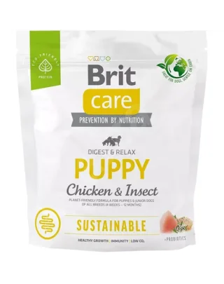 BRIT Care Sustainable Puppy 1 kg Hrana pentru catei, cu pui si insecte