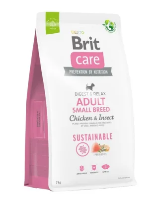 BRIT Care Dog Sustainable Adult Small Breed Hrana uscata pentru caini talie mica, cu pui si insecte 7 kg