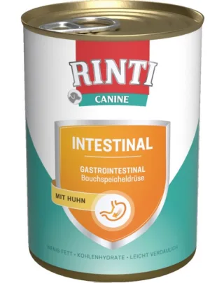 RINTI Canine Intestinal Chicken hrana dietetica umeda caini cu afectiuni gastrointestinale (pancreatice) 800 gr