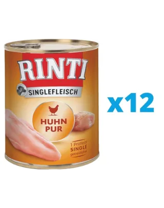 RINTI Singlefleisch Chicken Pure 12 x 400 g hrana monoproteica cu pui