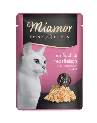 MIAMOR Feline Filets Plic hrana pisici, cu ton si crab in aspic 100 g