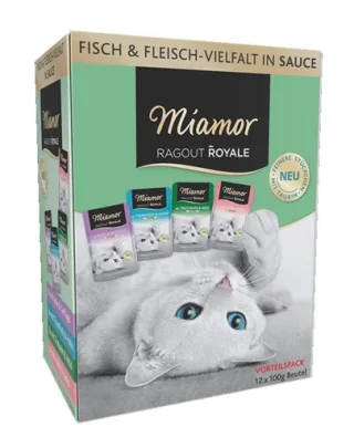 MIAMOR RAGOUT ROYALE Multibox 12x100g Plicuri hrana umeda pisici, cu pui, rata si curcan
